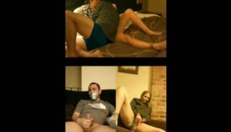 Duo Duct Tape Session - Mutual Masturbation Over Skype