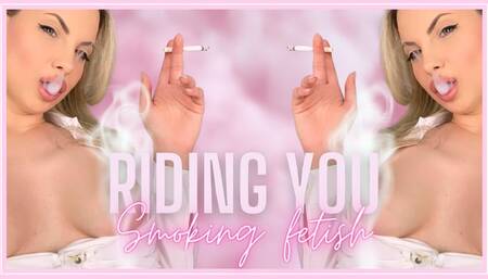 Riding You (Smoking Fetish) 1080MP4 - Hot blonde girl rides your cock topless while smoking a cigarette