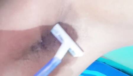 Hashini shaving armpits and massaging her pussy and boobs