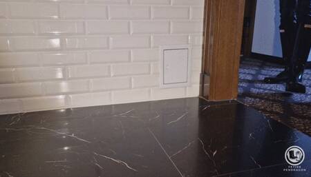 Enjoying Hunter boots barefeet in leather pants