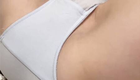 Panty tease. In light blue lacy cotton panties. By Lucylace 1