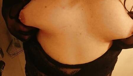 playing with my small tits