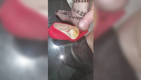 Pissing into my slutty heels and then wearing them