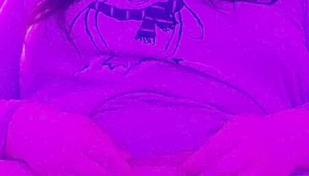 horny trans girl milks her thick clit to multiple orgasms wearing cute pajamas