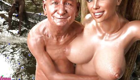 Perfect Housewife: the Hot Wife Is Dancing and Twerking While Her Cuck Hubby and the Old Man Are Watching - Episode 14