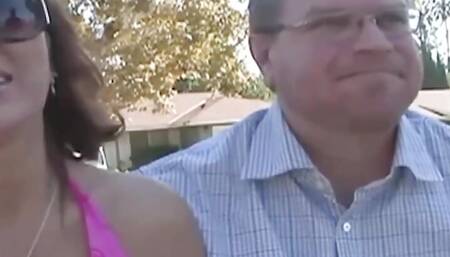 Mature Woman Gets Approval From Her Man to Try a Massive Dong in Her Snatch