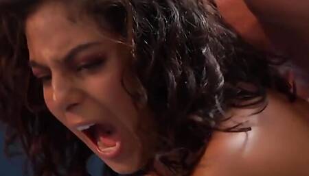 French Brunette First Threesome and Double Penetrations