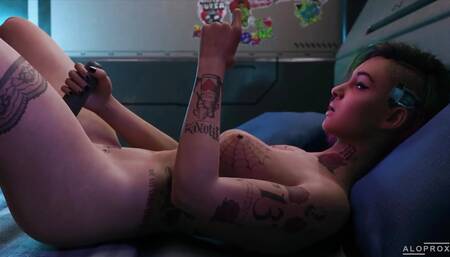 Judy Alvarez Uses a Magic Wand Vibrator to Masturbate While Watching Porn on Her Phone