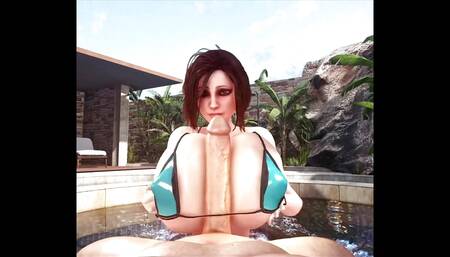 Swimming Pool Slut Party Boobjob Moment