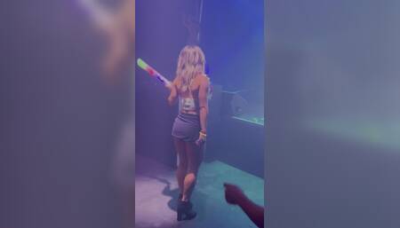 Another night without my panties in this tiny tiny skirt!