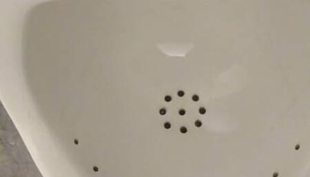Small dick piss in bathroom