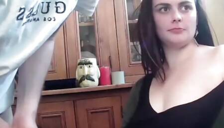blowjob from girlfriend and big boobs