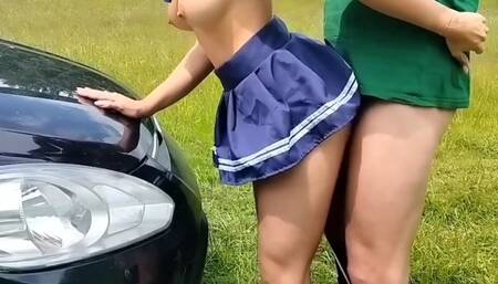 I fuck a student outdoors