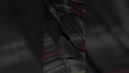 Sweet Big Cock in Nude Glossy Patterned Pantyhose Under Pants