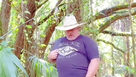 Florida Redneck Fat Step-daddy in the Everglades Shows Big Balls and Fat Ass