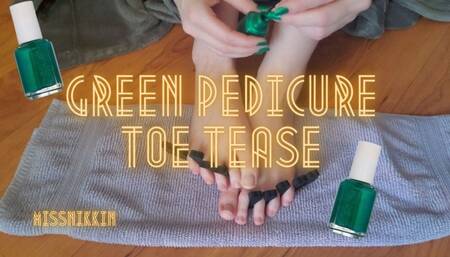 Green Pedicure Toe Tease
