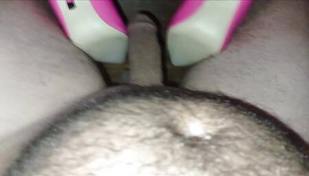 BBW MILF fuck doggy in leggins and high Heels and creampie