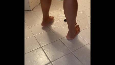 Ariel crushing banana and watermelon