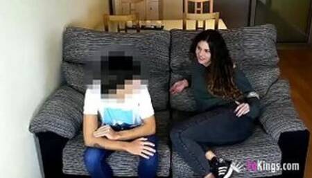 Lily wanted to bang her brother's best friend. Look how far she can swallow his cock!