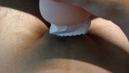 Cumming in GF Sanitary Pad with sex toy