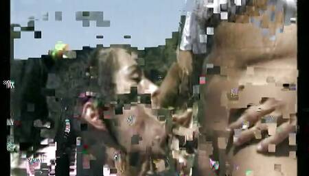 Playful dudes proposed curious blonde babe with big jugs to steer a trick at the wheel in very special way