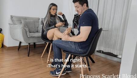 Princess Scarlett Blond - Tinder date gone wrong EP 1 - Bratty Scarlett teaches jerk a lesson - FOOT WORSHIP - HUMILIATION - FOOT DOMINATION - HIGH HEELS - TOE SUCK - BOOTS - SOLES - VINYL - FOOT HUMILIATION - (FOR MOBILE DEVICES)