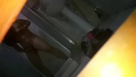 Watching my cousin in the bathroom while she masturbates and I surprise her
