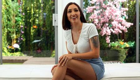 Interracial hard sex in the doggy style with a sweet brunette Blaire