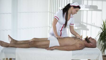 Slutty as hell nurse Natalee likes riding on a pretty hard boner