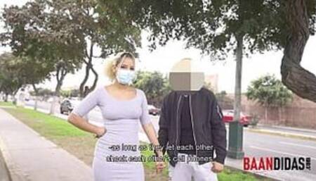 Cheating girlfriend is discovered in public by youtuber from badabun, ends up with her partner and gets fucked by BAANDIDA