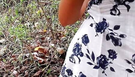 Risky jungle sex -horny beautiful girl fuck with stranger