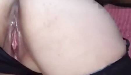 my friend cums her thong and gets a nice cumshot