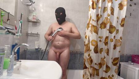 I take a hot shower after a hard day. I wash my legs, humpback and round ass