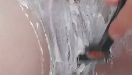 Shaving my hot pussy before anal fuck