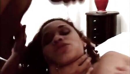 Sexy Latina babe anal banged in a threesome fuck