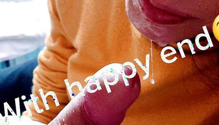 Amateur blowjob with happy-end for everybody who meet her