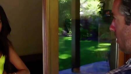 Skinny brunette teen getting dicked hard