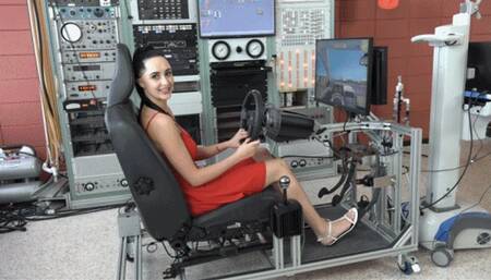 Violet Takes Her First Drive in the Simulator (MP4 - 1080p)