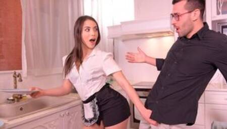 Exciting hottie Anastasia Brokelyn gives a very deep blowjob