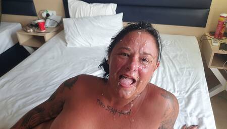 One-man Bukkake From Matty, Facial & my face gets covered in spunk, jizz, cum