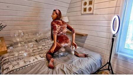 Sit to pop crystal balloons