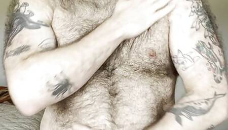 Dad with Buzzcut Shows Off His Beefy Hairy Body For You