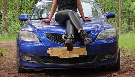 Stomping and Jumping on Mazda's Roof Car Destruction