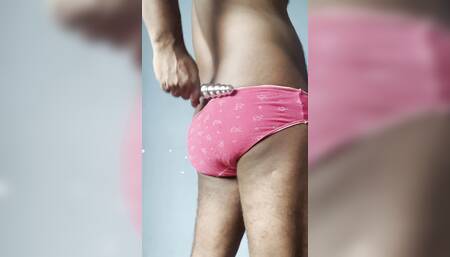 Desi Gay Practicing Anal Sex with sex toys and teasing in panties