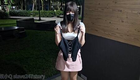 Revealing clothes exposed in shame in the park