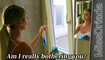 Bathroom cleaning ended in hot sex.