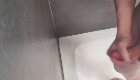 Jerk Off in Bathroom with Moaning Cumshot