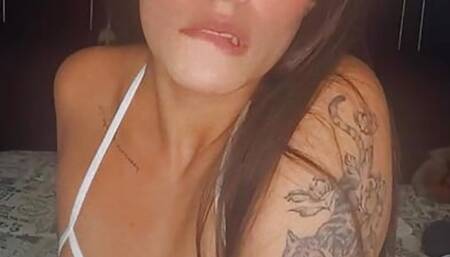 Hot Colombiana Chica Teases Her Cute body in white lace