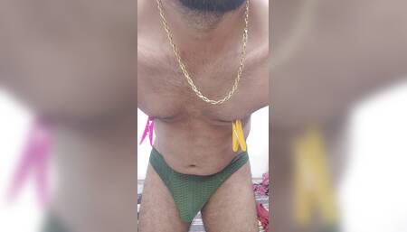 Playing with own body like a slave