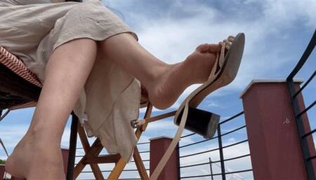 Barefoot in Sandals- Barefoot Tease Shoeplay